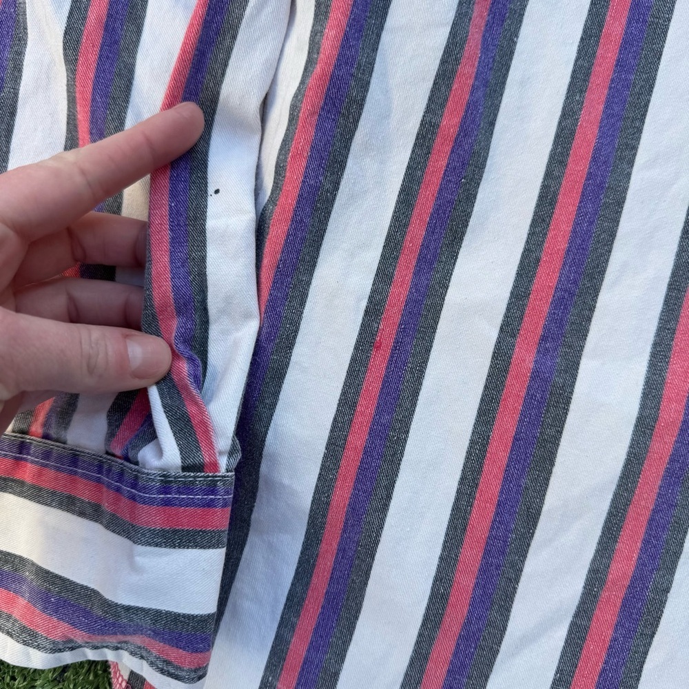 Wrangler Men's Brushpopper Striped Shirt - Pink Purple, White Western vintage XL - Picture 6 of 7